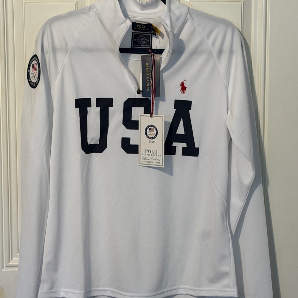Team USA Polo Ralph Lauren Women's 2020 Summer Olympics  Quarter-Zip Pullover M - Picture 6 of 13